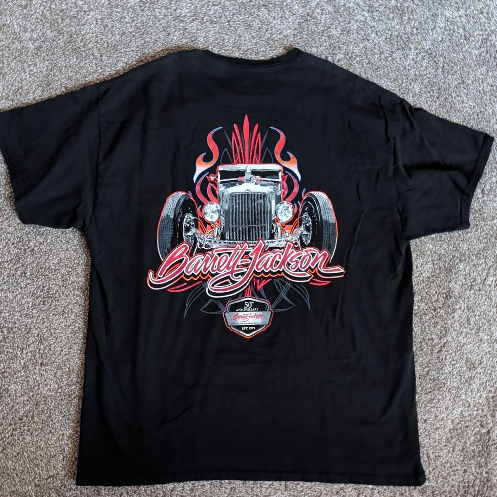Barret Jackson 50th Anniversary Size XL Black Short Sleeve Double-Sided Shirt